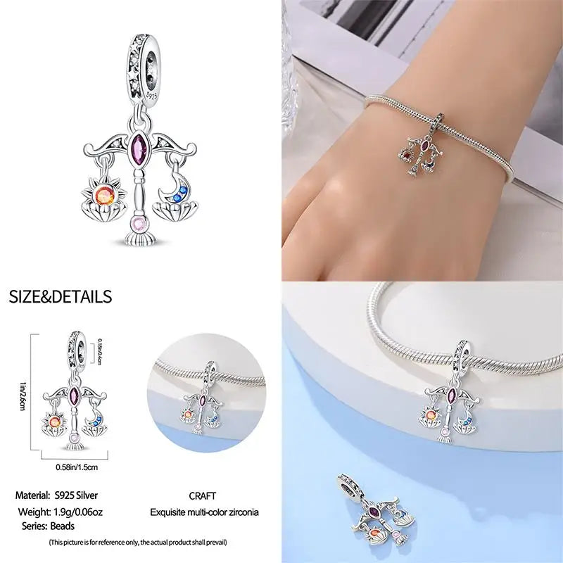 925 Sterling Silver Tarot Star Lover Charm | Fits Pandora Bracelet Women’s DIY Jewelry Gift