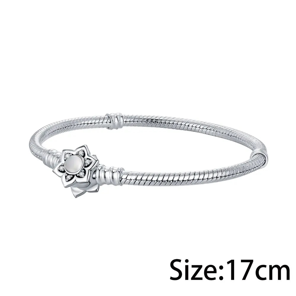 925 Sterling Silver Lotus Charm Bead | Fit Pandora Bracelet DIY Women’s Fashion Jewelry