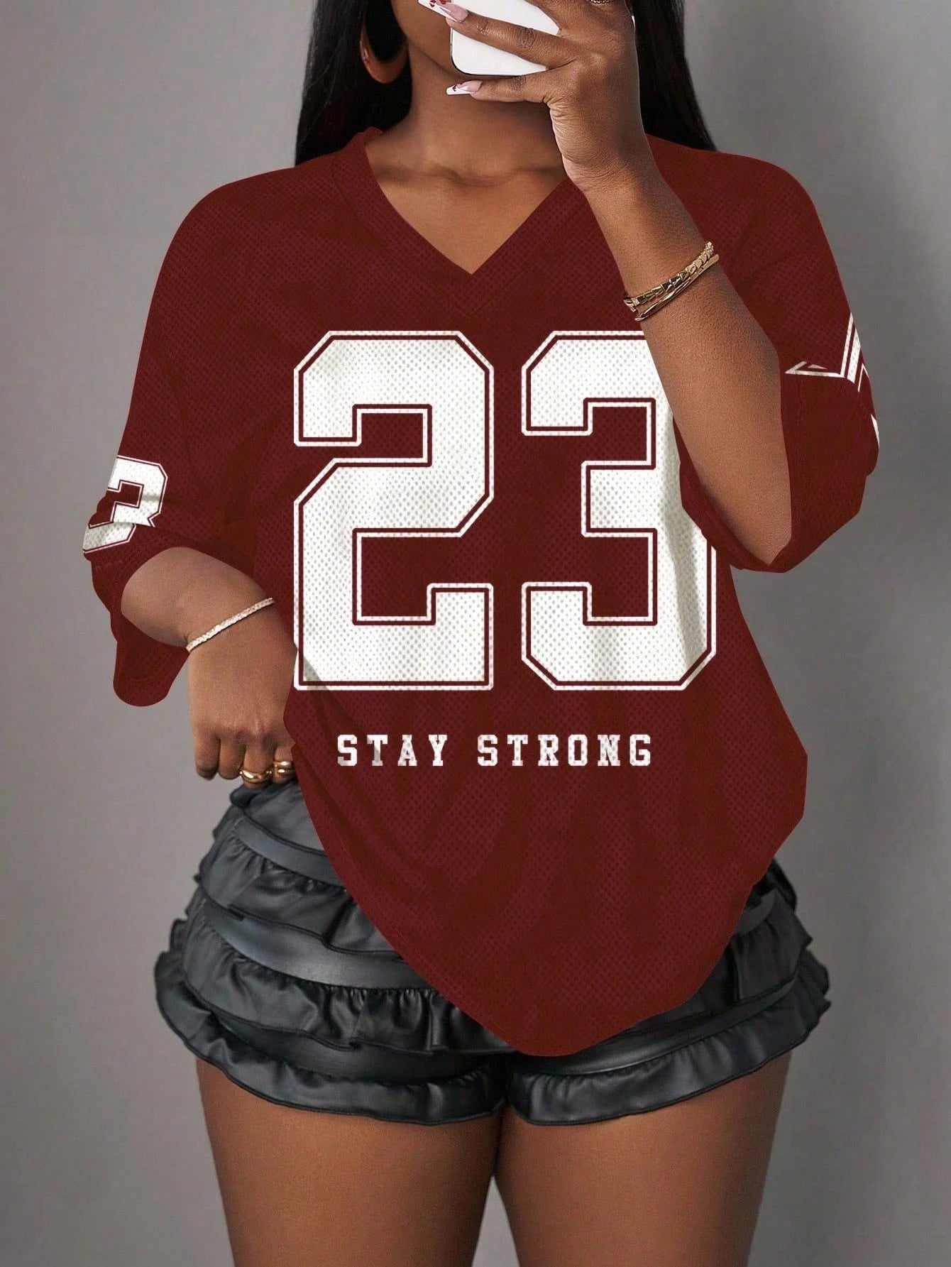 Women’s Casual Minimalist NO.23 Graphic T-Shirt – Summer Sports Jersey | Y2K Ladies Clothes