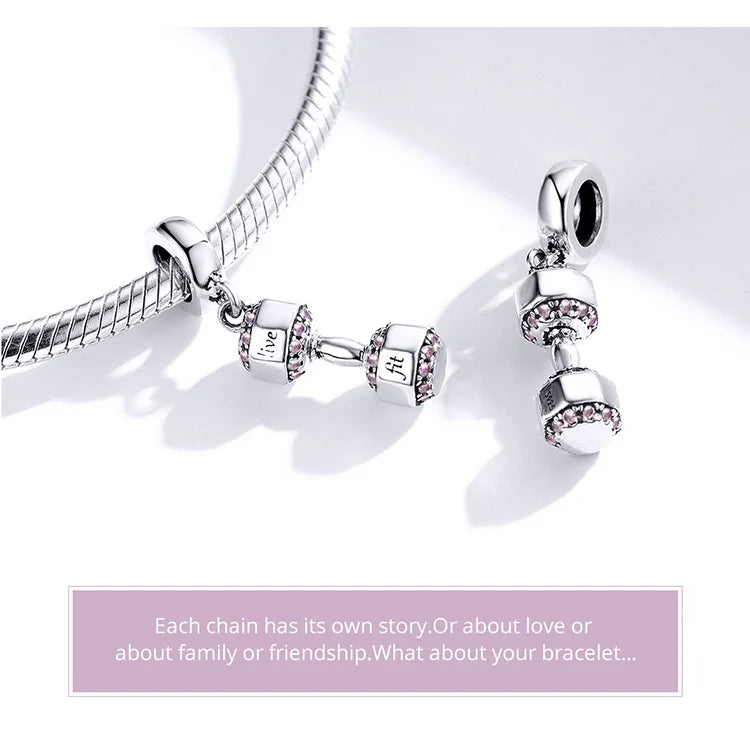 BISAER 925 Sterling Silver Ball Series Charms – Football, Volleyball, Tennis & Basketball Beads Fit Pandora Bracelet DIY Jewelry