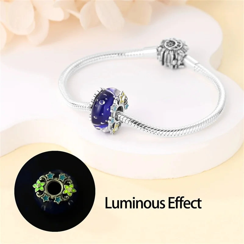 925 Sterling Silver Round Colored Zircon Spacer Beads – Fits Pandora Original Bracelets DIY Exquisite Party Jewelry