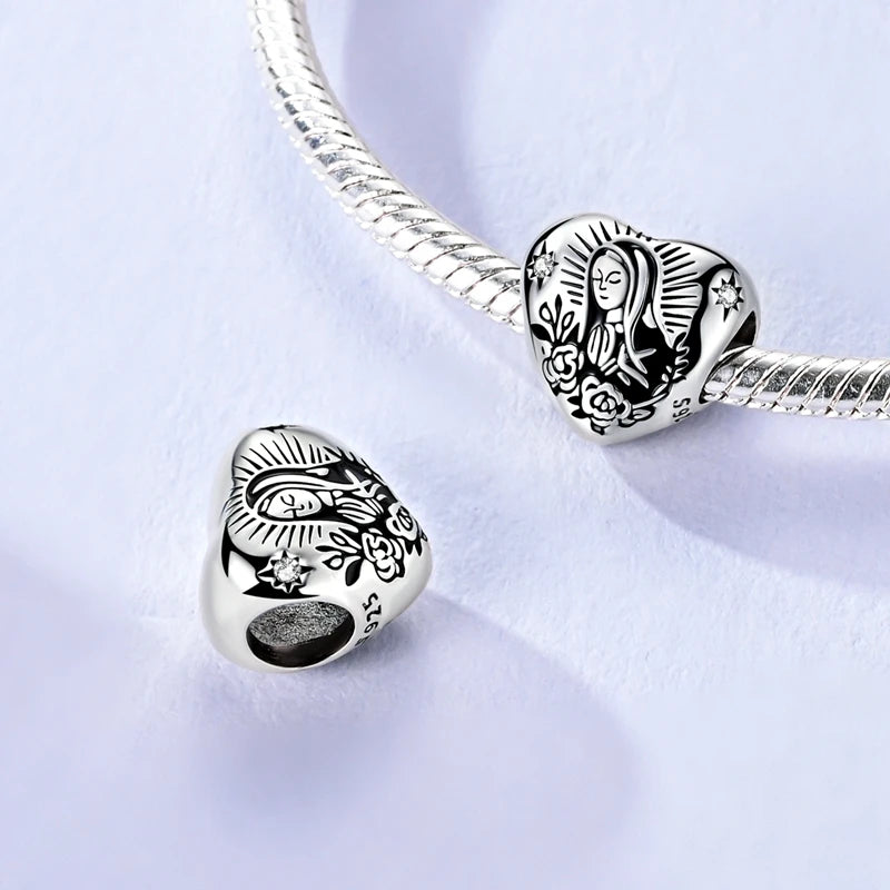 Original 925 Sterling Silver Clip Charm Bead | Round Heart Love Family Charms Fit Bracelet Women DIY Jewelry Gift