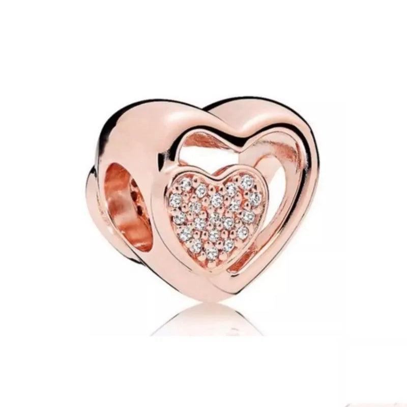 Hot Selling Rose Gold Firefly & Key Pendant Bead | 925 Sterling Silver Charm for Original European Bracelet