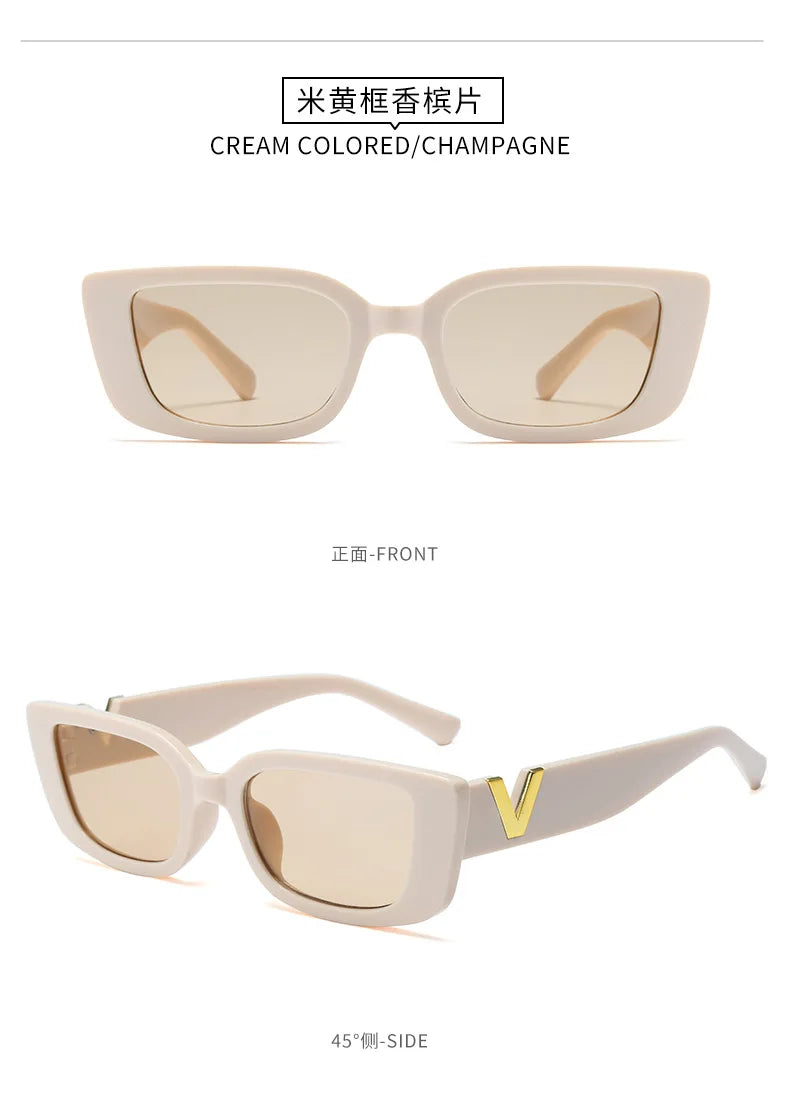 New Small Frame V-Shaped Fashion Sunglasses for Women – Designer Square UV400 Sun Glasses | Outdoor Leisure Eyewear
