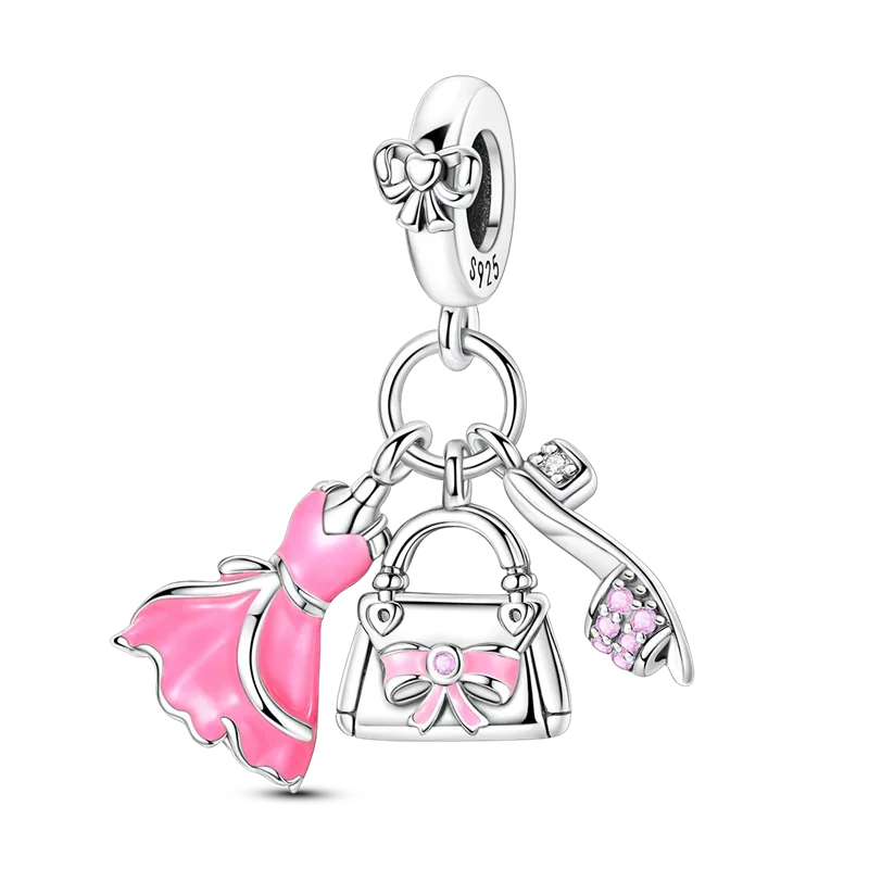 925 Sterling Silver Golden Autumn Charms | Maple Leaf & Pumpkin Beads Fit Original Bracelet DIY Jewelry Gift