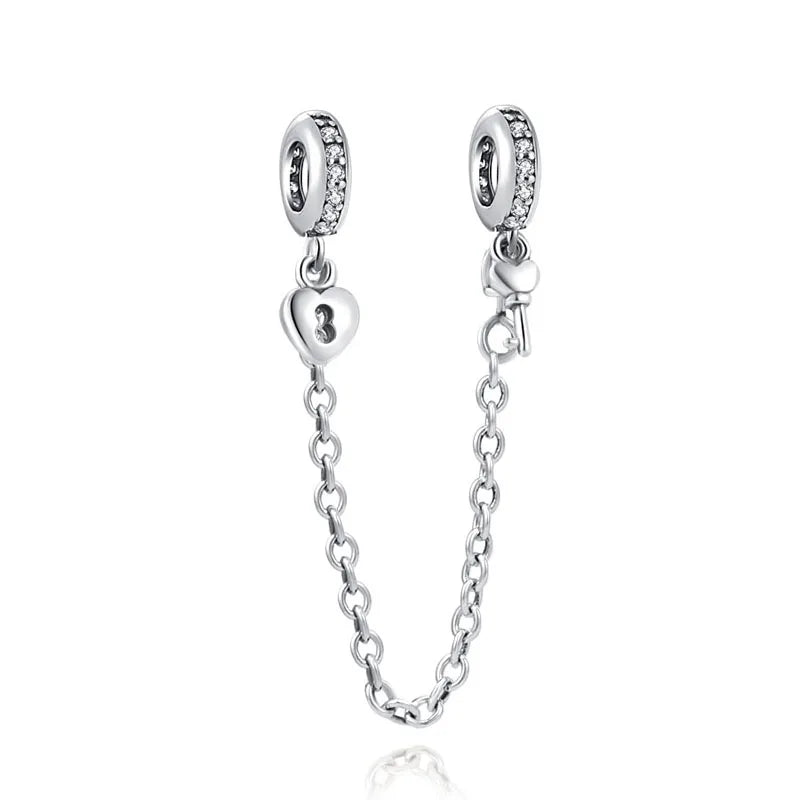 925 Sterling Silver Butterfly, Moon & Life Tree Safety Chain | Fits Original Bracelet DIY Jewelry Accessory