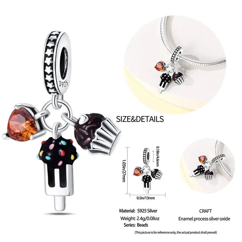 925 Sterling Silver Flying Bird & Butterfly Safety Chain Charm Beads for Original 3mm Bracelet – DIY Jewelry Gift