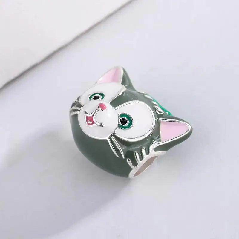 MINISO Disney 925 Sterling Silver Cheshire Cat & Remy Mouse Charms | Fit Original Bracelet Necklace Women Jewelry Gift