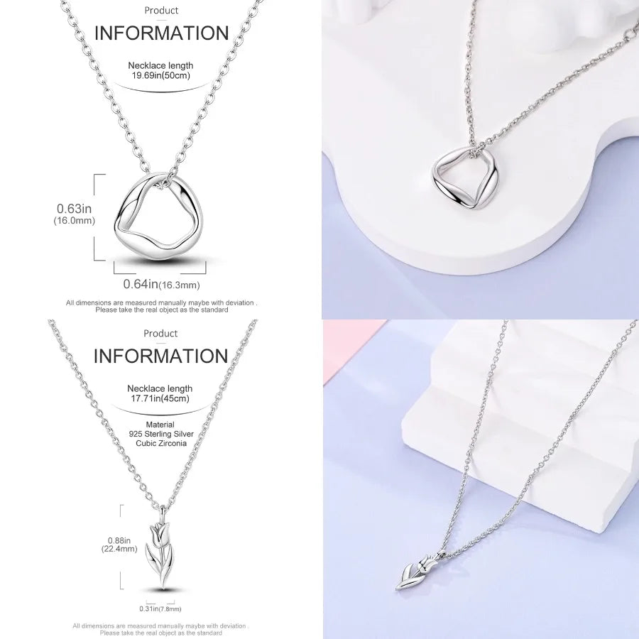 Heart to Heart Necklace 925 Sterling Silver Love Pendant Chain for Women – Wedding & Engagement Fine Jewelry