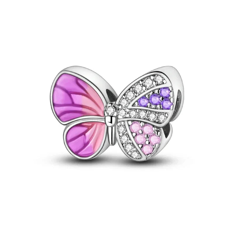 Fashion 925 Sterling Silver Colorful Butterfly Dragonfly Hummingbird Charms – Spring Series Beads Fit 925 DIY Bracelet