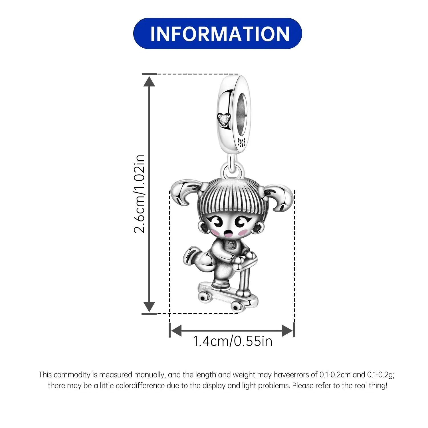 Orstarry 925 Sterling Silver Cartoon Nurse Charm Bead | Cute DIY Bracelet Jewelry Gift for Women