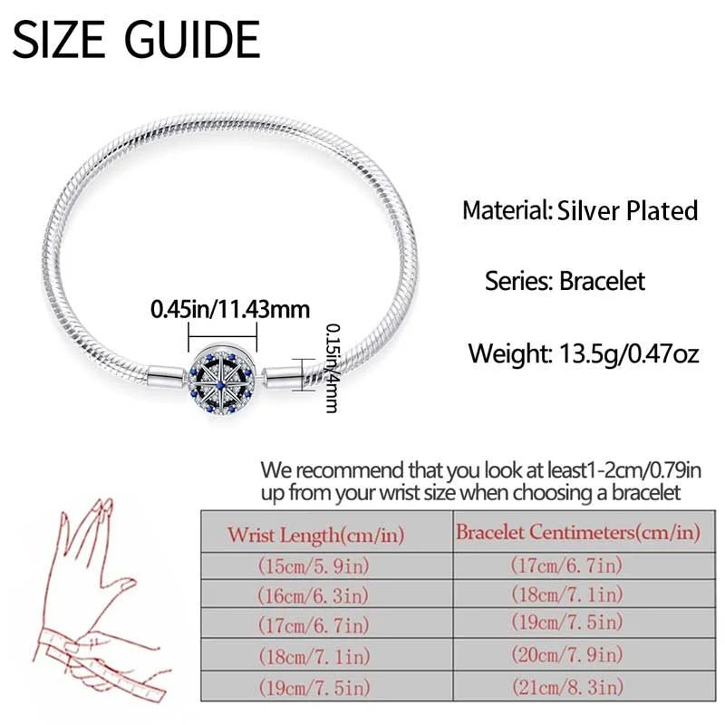 S925 Sterling Silver Snake Bone Chain Bracelet | Pandora Fit DIY Jewelry