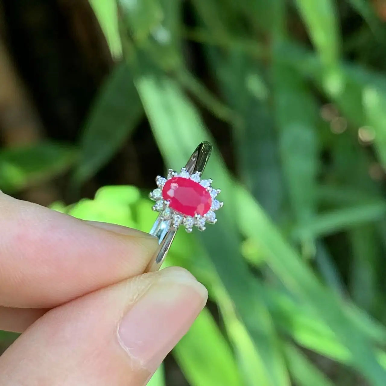 Natural Ruby Adjustable Ring for Women | 6x4mm Vintage 925 Silver Fine Jewelry Gift – High Quality Wholesale