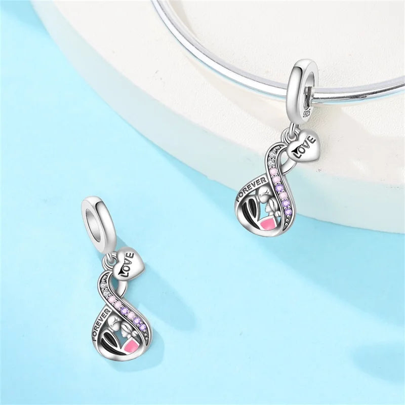 Original 925 Sterling Silver Luminous Lantern & Magic Cat Charm Bead | Glowing Angel Jungle Pendant for Bracelet Jewelry