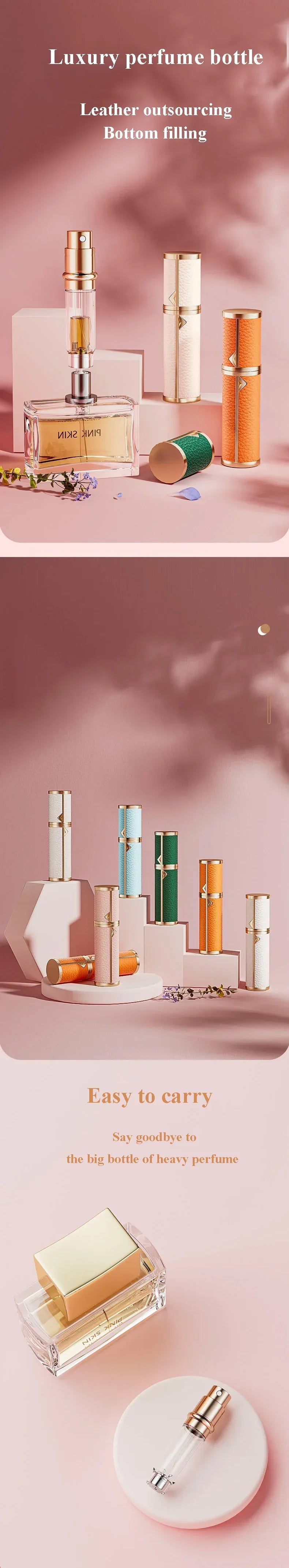 5ML Leather Bottom-Fill Refillable Perfume Atomizer – Travel Cologne Spray Bottle | Fine Mist Spray