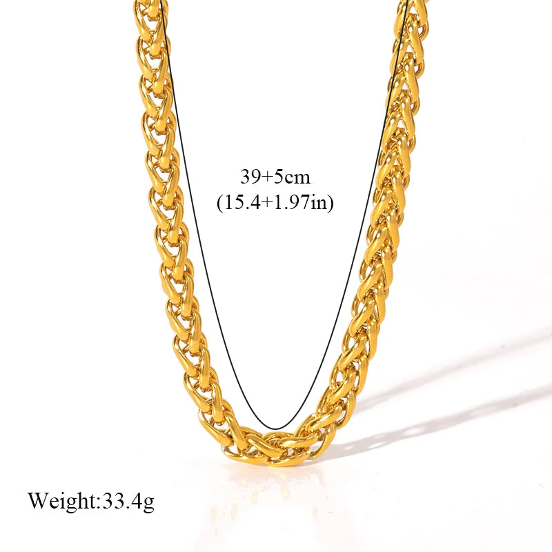 EILIECK 18K Gold Plated Stainless Steel Chain Necklace for Women – Waterproof Fashion Jewelry Gift