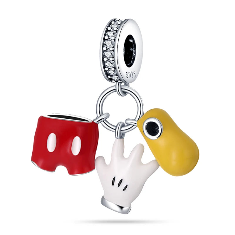 Hot Sale New Disney Cartoon Animal 925 Sterling Silver Lilo & Stitch Charm Bead Bracelet