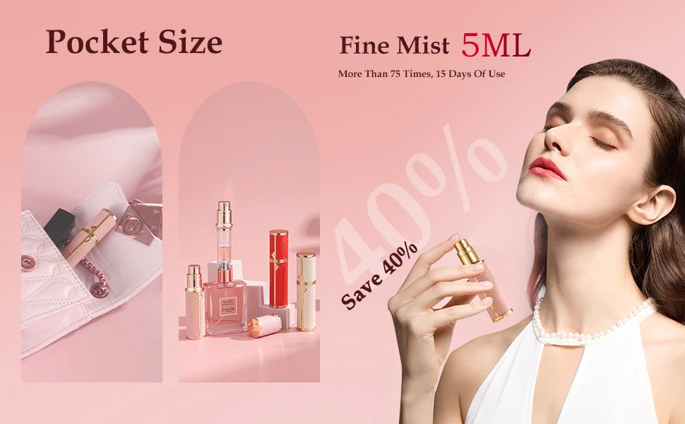 Louischanzl 5ML Leather Perfume Bottle – Refillable Portable Travel Mini Spray Atomizer | Empty Cosmetic Container