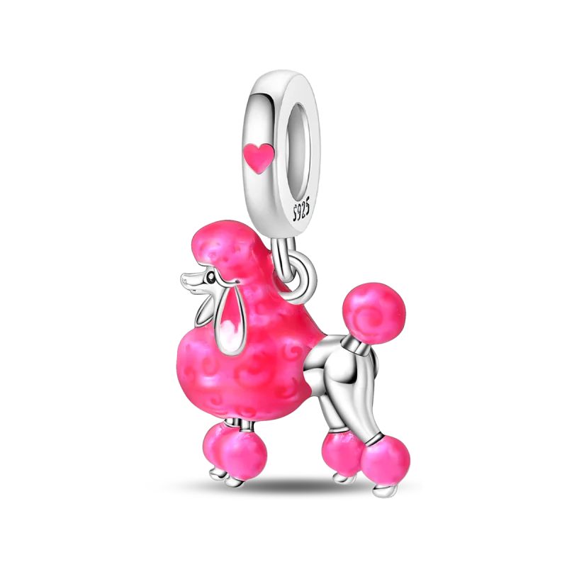 925 Sterling Silver Pink Cat & Dog Paw Charm Bead | Animal Claw Bone Beads for 925 Bracelet DIY Jewelry Gift