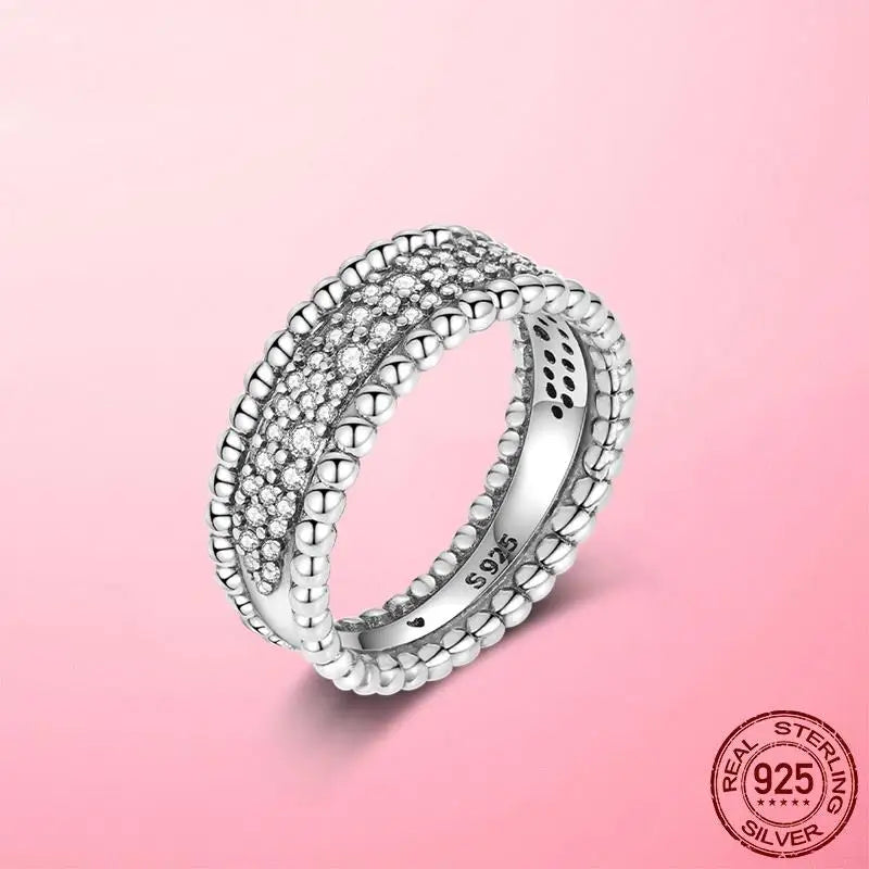 925 Silver Stackable Infinite Heart Daisy Flower Ring for Women | Sterling Silver Brand Jewelry Gift