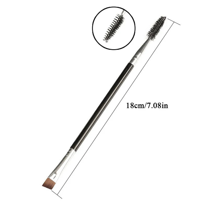 1pcs Eye Makeup Tool Dual Head Design Eyelash Brush Angled Eyebrow Brush Eyebrow Contour Brush Professional Beauty Tools