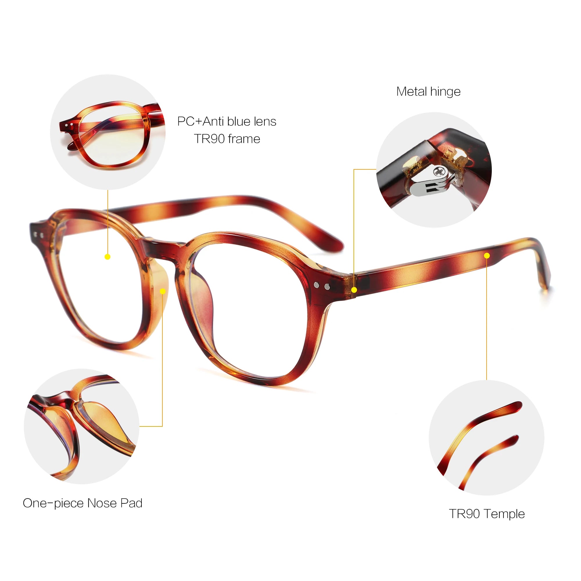 Fashion New Flat Mirror Sunglasses – Women High-End & Men Driving UV400 Metal Square Myopia Glasses