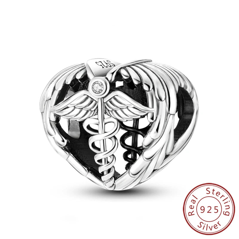 New 925 Sterling Silver Family Sister Love Heart Charm Bead | Original Bracelet DIY Jewelry Gift for Women