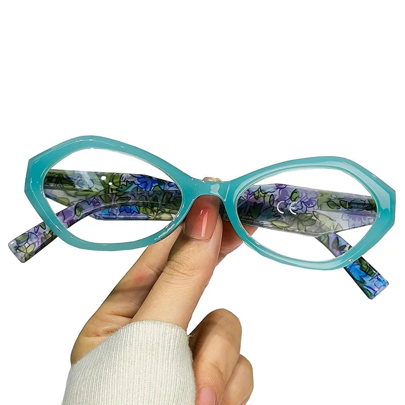 New Elegant Polygon Reading Glasses – Blue Light Blocking Farsight Presbyopia Goggles +1.0 to +4.0