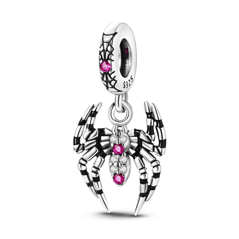 925 Sterling Silver Halloween Skull Bat Pumpkin Charm | Fit Original Bracelet & Necklace DIY Jewelry