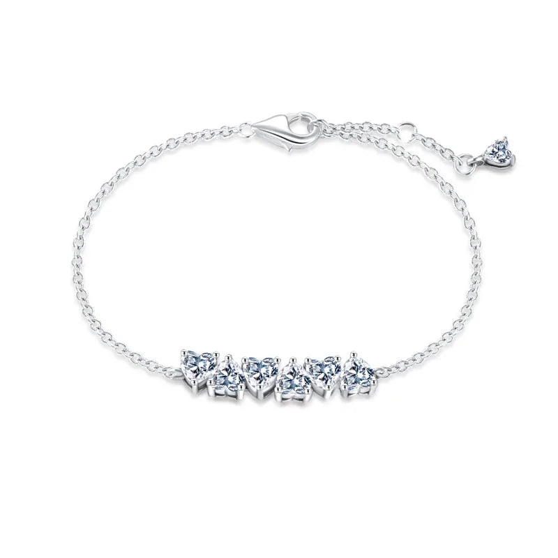 New 925 Sterling Silver Red & Blue Zircon Bracelet – Women’s Valentine’s Day DIY Jewelry Gift