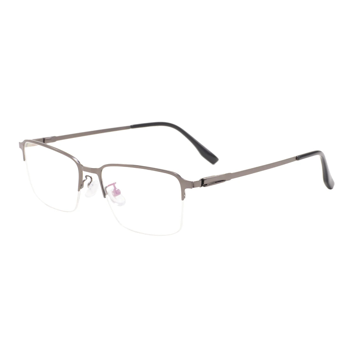 Metal Half Rim Rectangular Browline Glasses Frame for Men – Business & Prescription Eyewear