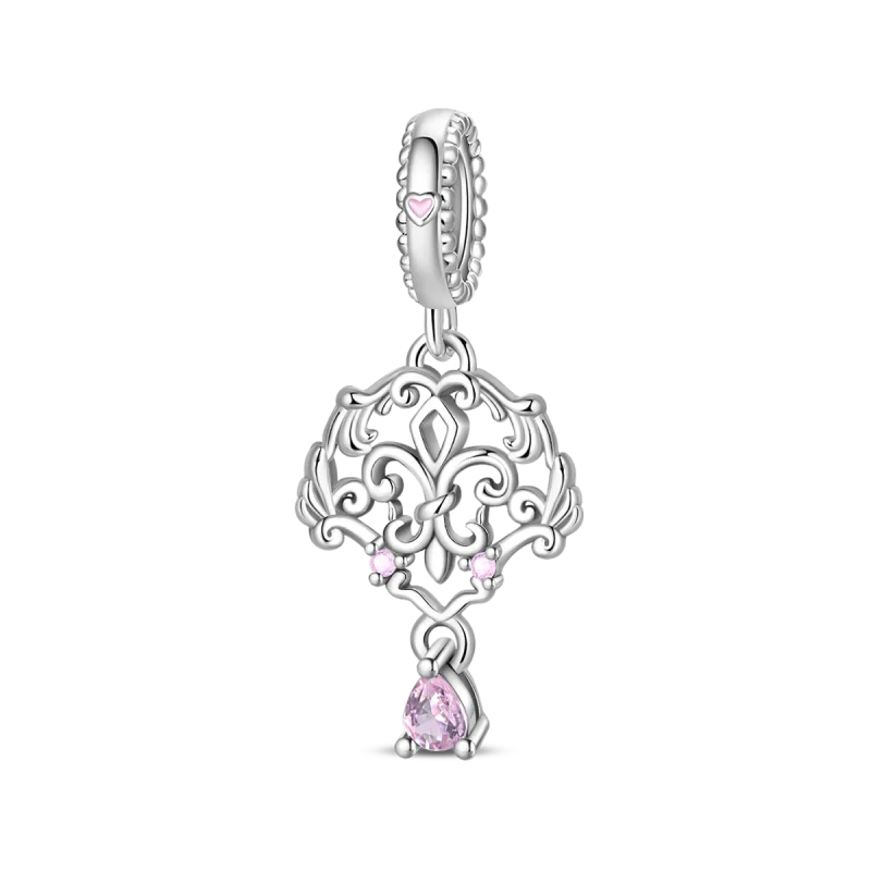 925 Silver Plated Magic Mirror Princess Angel Pink Charm Beads | Fits Original Pan 925 Bracelet | Exquisite DIY Jewelry