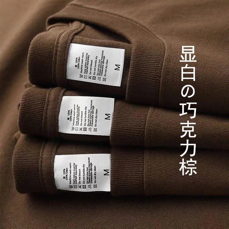 Loose Fit Pure Cotton T-Shirt | Korean Style Round Neck Basic Top | Unisex Layering Tee in Purple