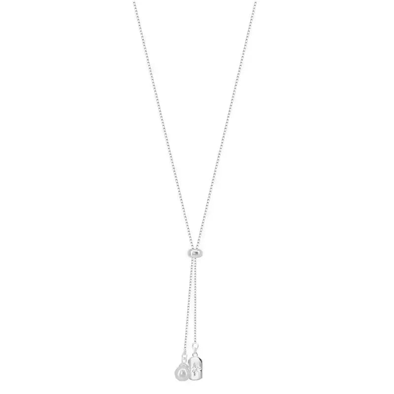 S925 Sterling Silver Minimalist Adjustable Pendant Necklace for Women