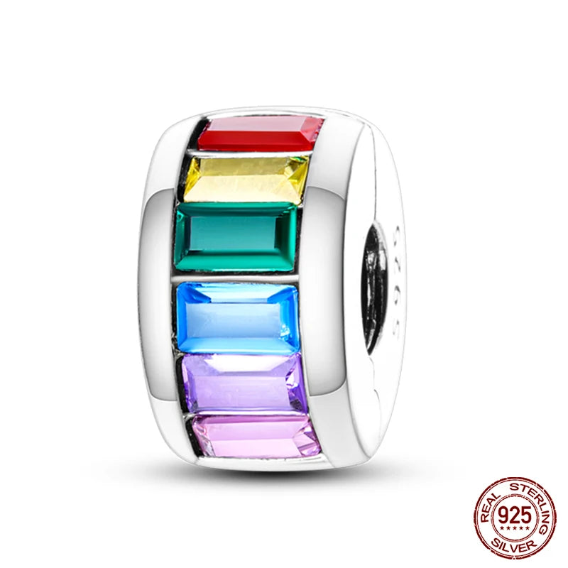 925 Sterling Silver Luminous Butterfly Star Moon Charm Bead | Round Clasp Bead for 3mm DIY Bracelet Jewelry Gift