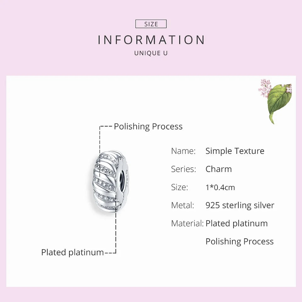 BISAER 925 Sterling Silver Clip Spacer Charm – Star & Cross Stopper Bead Fit Pandora Bracelet DIY Women’s Jewelry