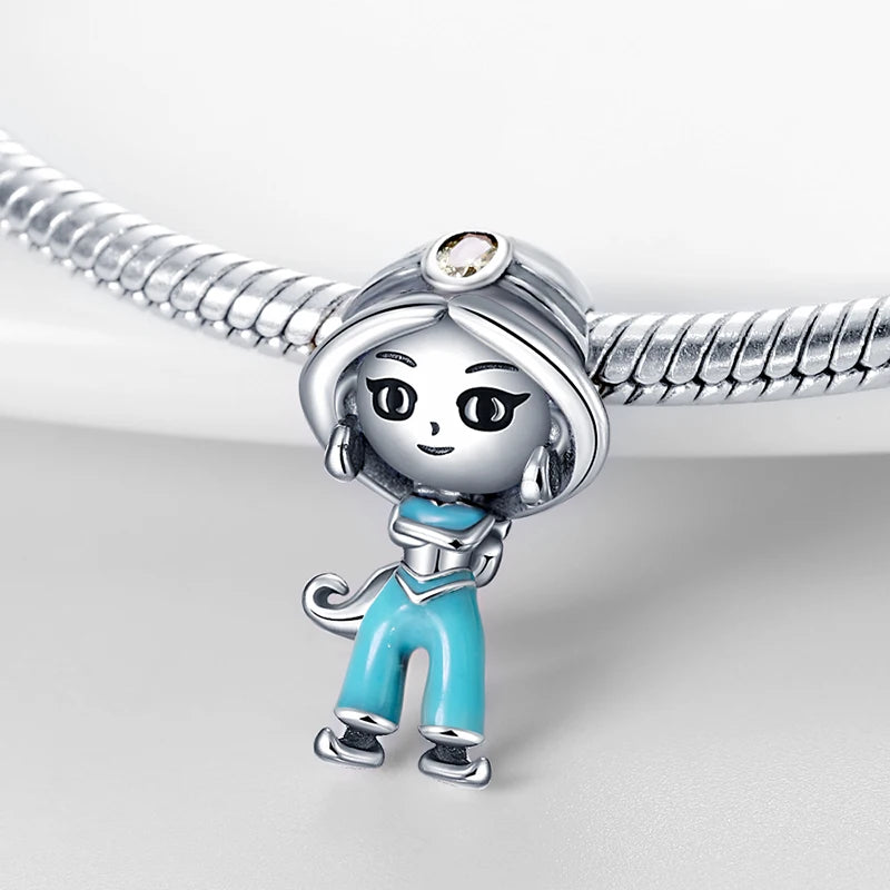 925 Sterling Silver Disney Princess Series Charms | Fit Original 3mm Bracelet Necklace Women DIY Jewelry Gifts