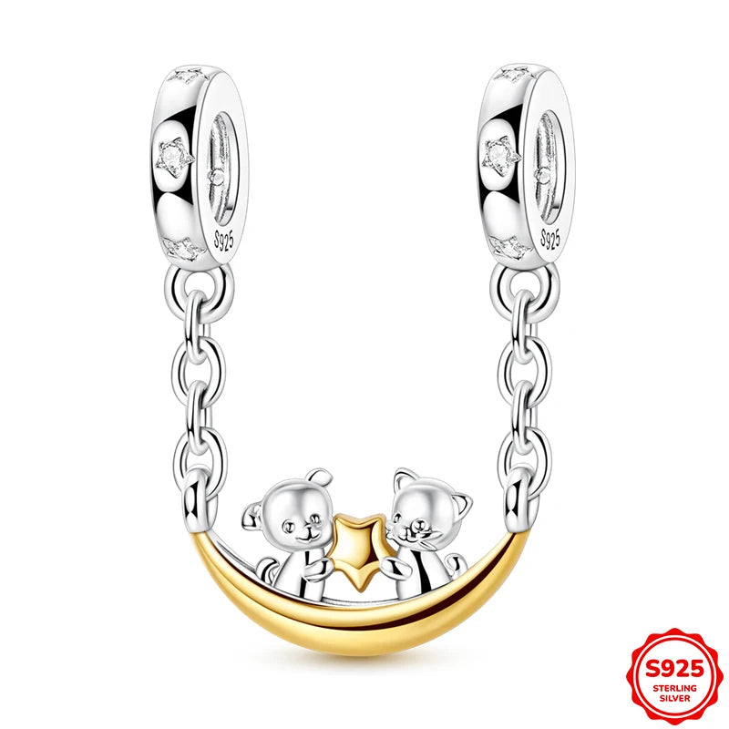 Hot Sale 925 Sterling Silver Moments Keychain Charm | Fit Original Bracelet Beads Women’s Elegant Jewelry Gift