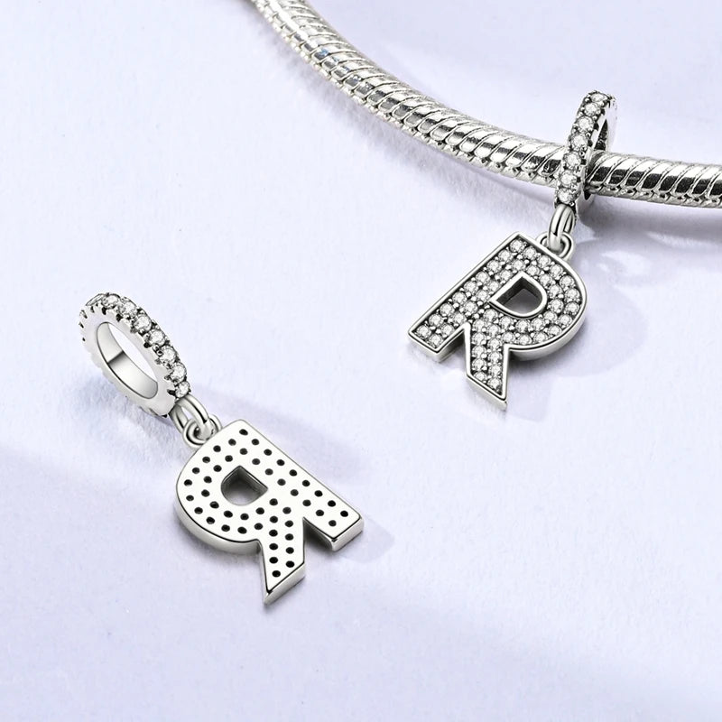 New 26 A–Z Letter Charms Beads 925 Sterling Silver | Alphabet Pendant Fit Original Bracelet Women Jewelry Gift
