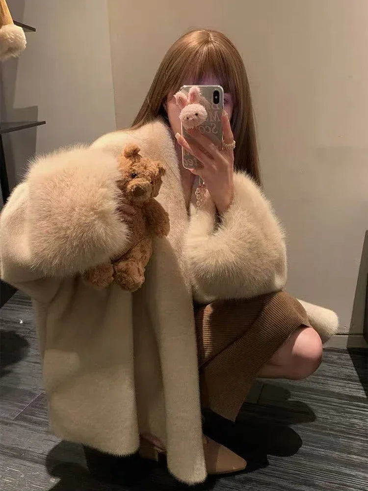 Women’s Faux Mink Fur Coat – Thick Loose Winter Jacket | Y2K Fashion Streetwear Outerwear