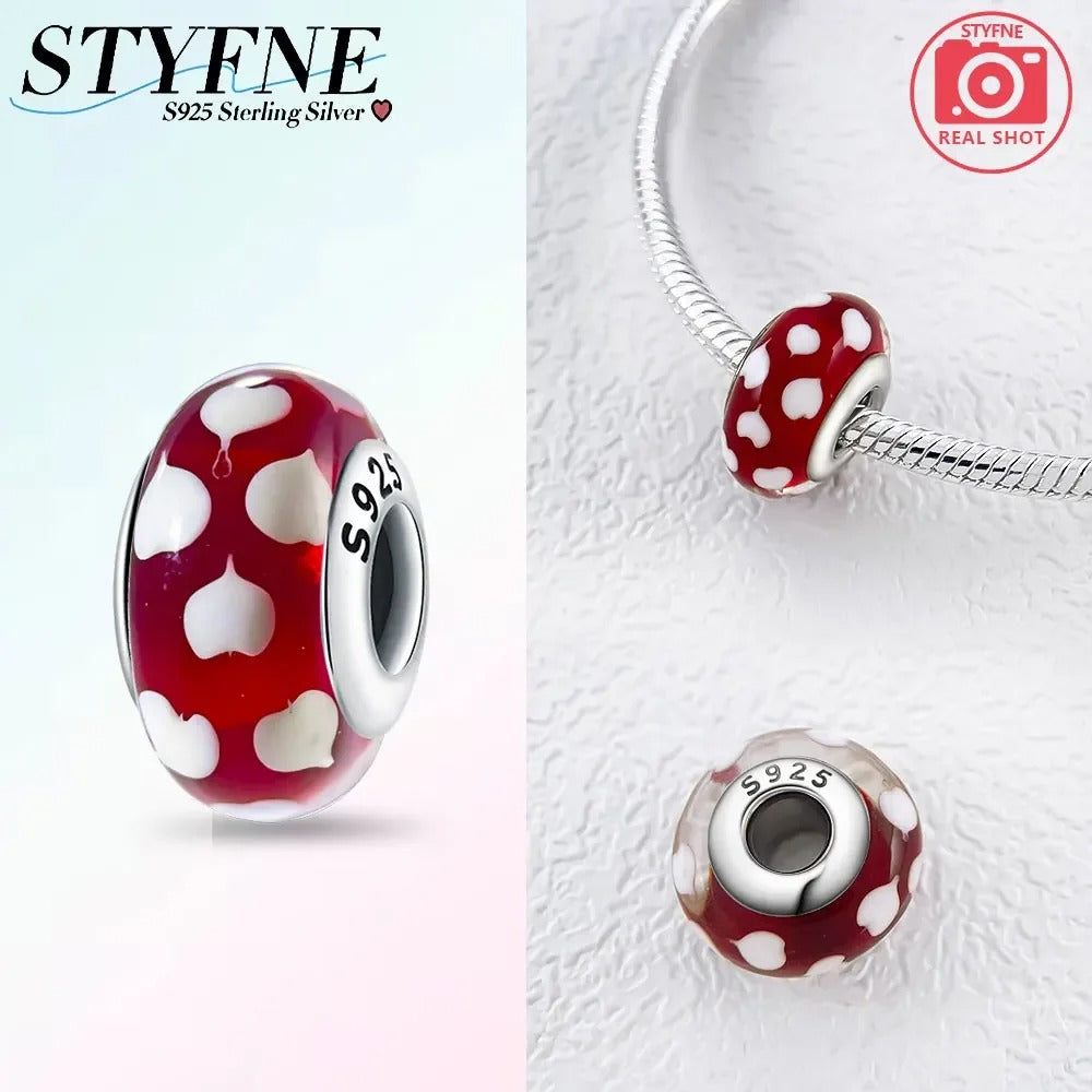 925 Sterling Silver Fantasy Murano Glass Beads Bracelet – Women’s DIY Friendship Jewelry & Gift