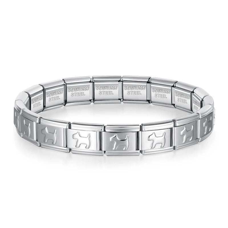 Hapiship 2024 Italian Style Elastic Charm Bracelet – Women’s 9mm Stainless Steel DIY Fashion Bangle