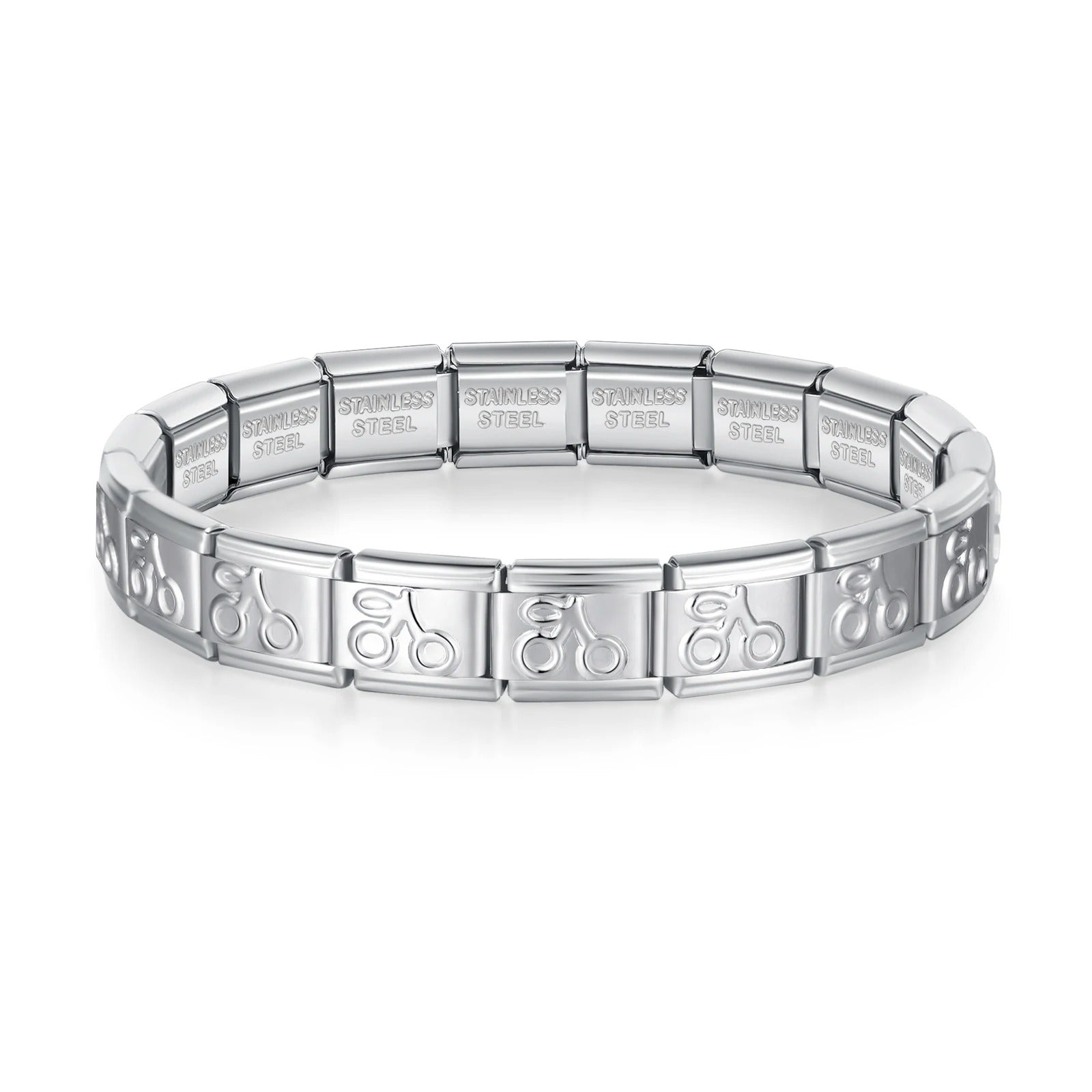 Hapiship 2024 Italian Style Elastic Charm Bracelet – Women’s 9mm Stainless Steel DIY Fashion Bangle