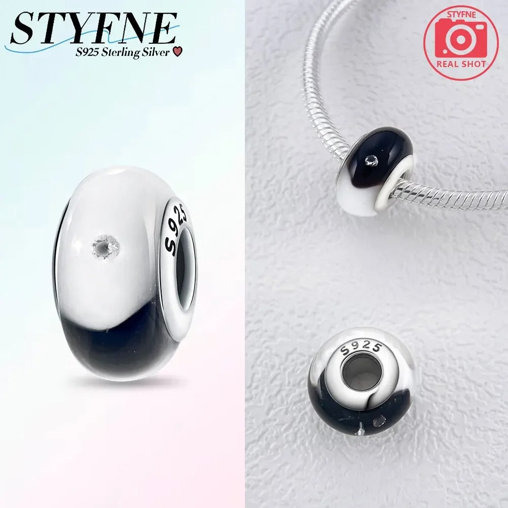 925 Sterling Silver Fantasy Murano Glass Beads Bracelet – Women’s DIY Friendship Jewelry & Gift