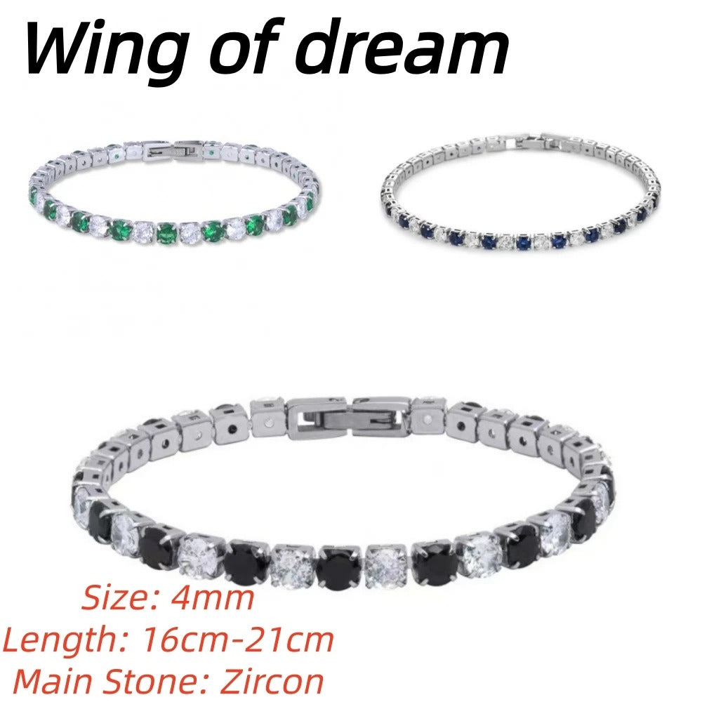 925 Sterling Silver Tennis Bracelet – 4mm Crystal Zircon Women’s Anniversary Gift Jewelry (16cm–21cm)