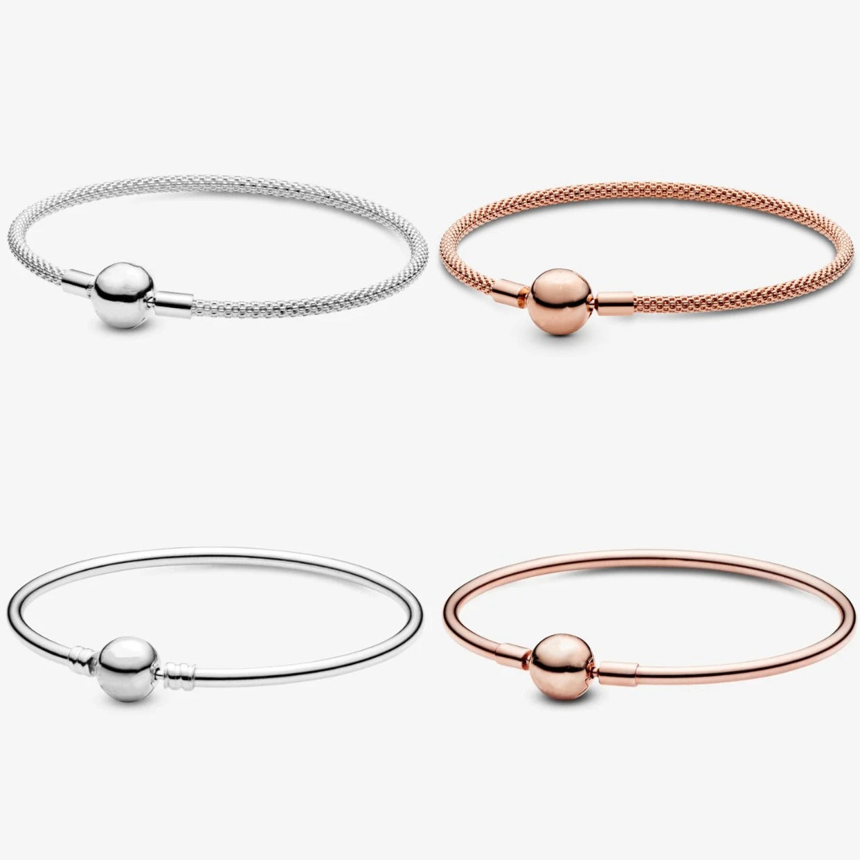 HOT 100% 925 Sterling Silver Flower Round Snake Bone Bracelet – Exquisite Women’s Charm Jewelry Gift