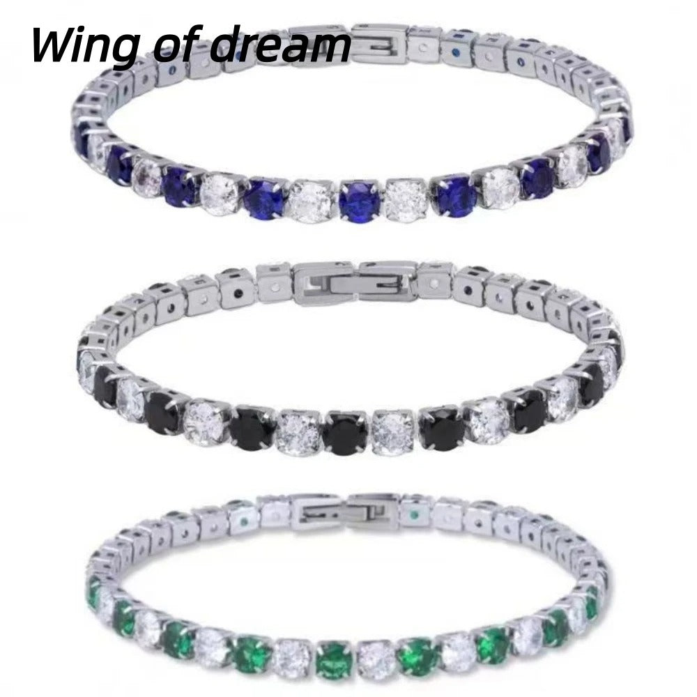 925 Sterling Silver Tennis Bracelet – 4mm Crystal Zircon Women’s Anniversary Gift Jewelry (16cm–21cm)