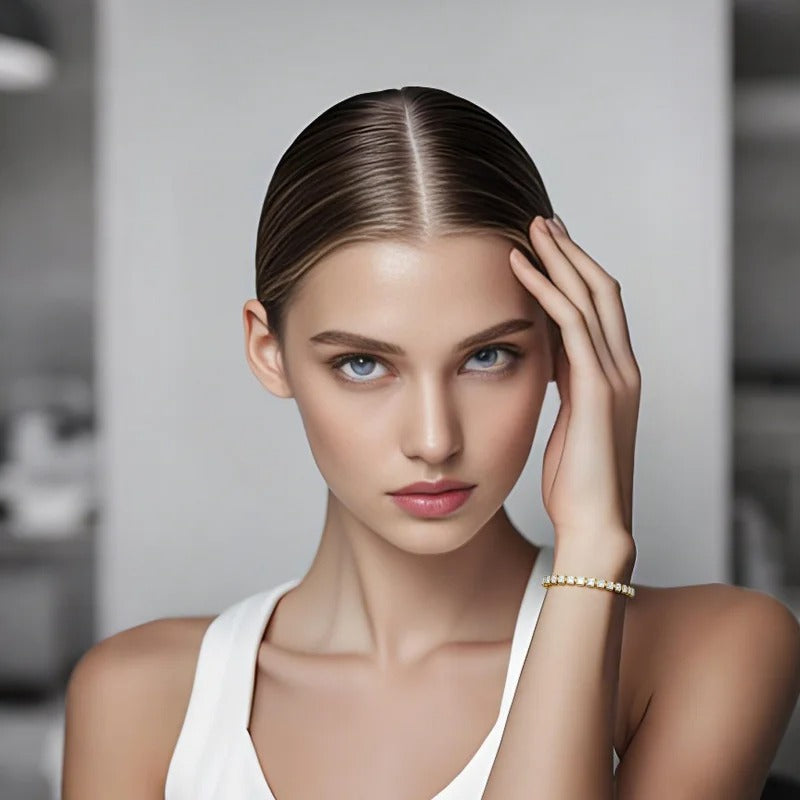 Wholesale Copper-Set Zircon Diamond Bracelet – High-End Fashion INS Jewelry Elegant & Simple Women’s Bracelet