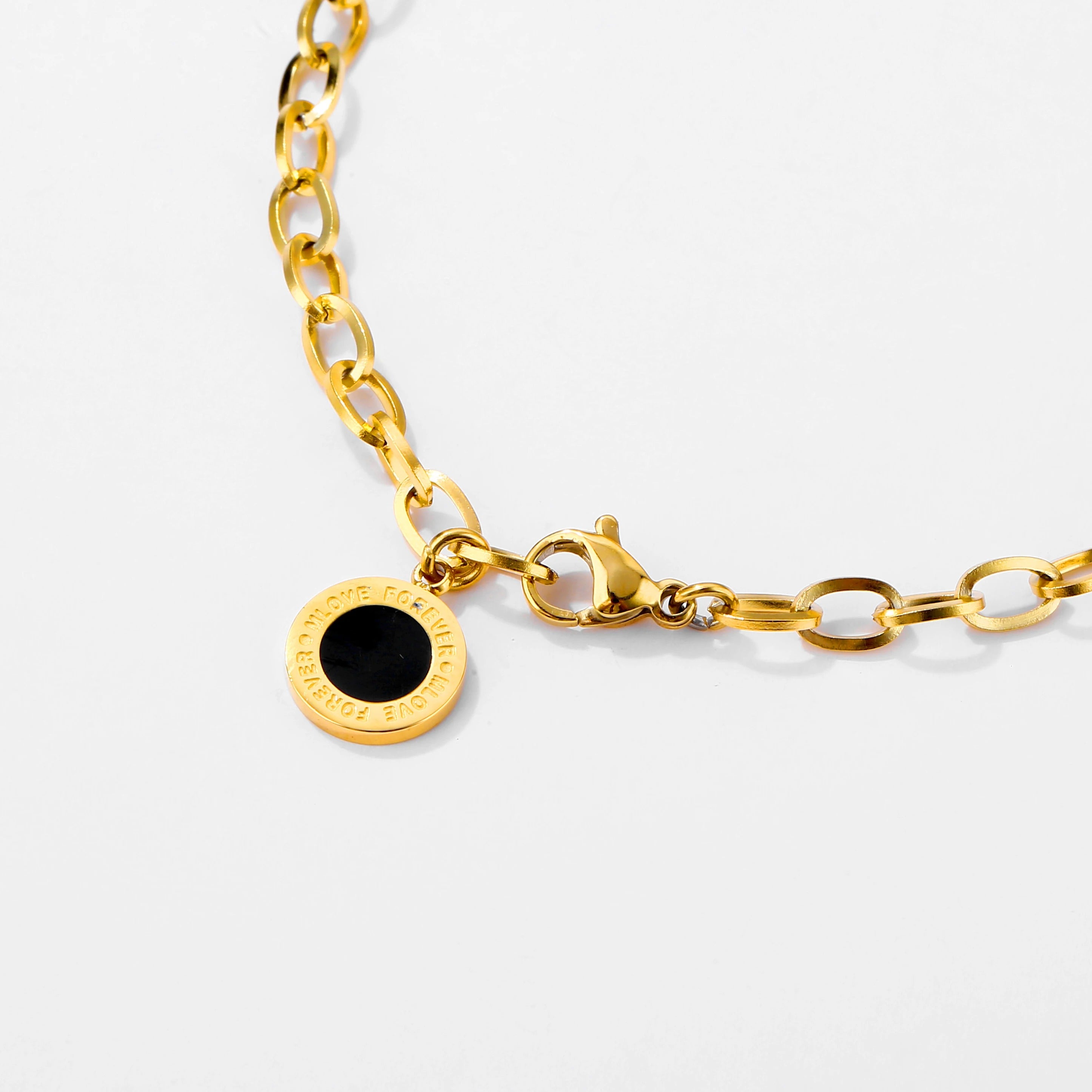 Heavyweight Stainless Steel 14K Gold Plated Paperclip Chain Bracelet – Luxury Couple Charm Bracelet for Men & Women