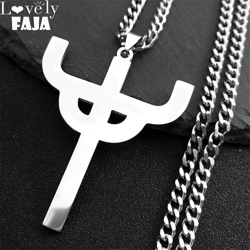 Gothic Judas Priest Stainless Steel Pendant Necklace – Silver Color Saint Chain Jewelry for Women & Men